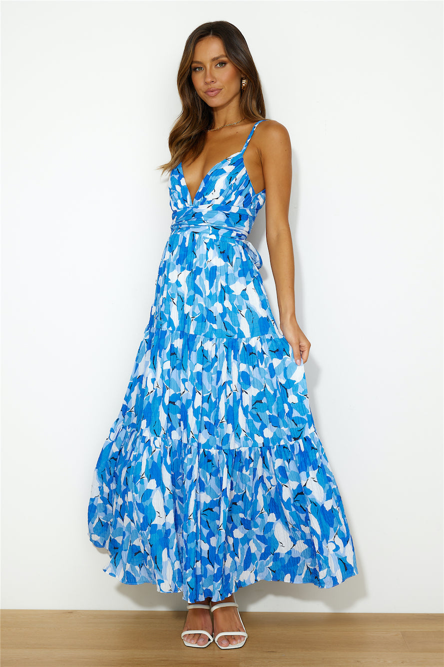 Bloom Beachside Maxi Dress Blue