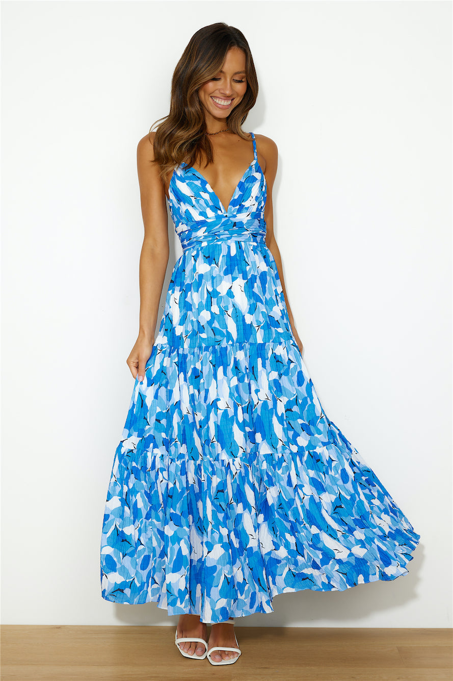 Bloom Beachside Maxi Dress Blue