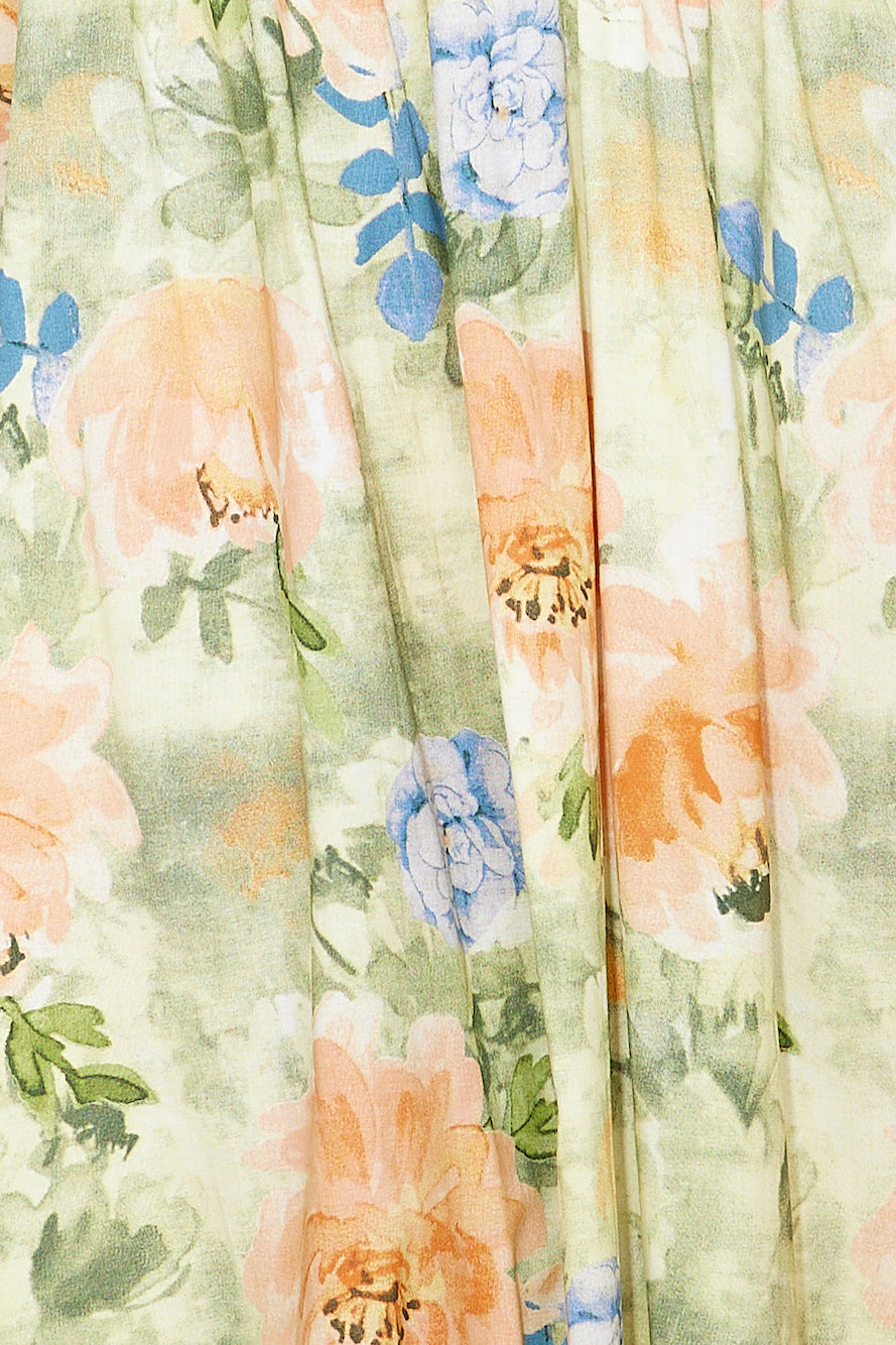 Coastal Vacation Midi Dress Green