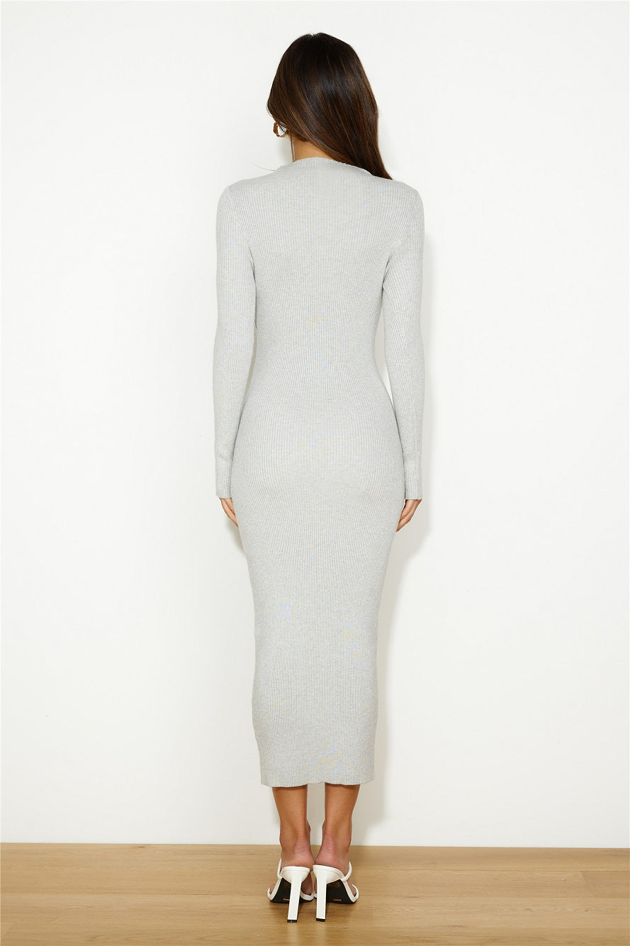 Dating At The Moment Midi Dress Grey