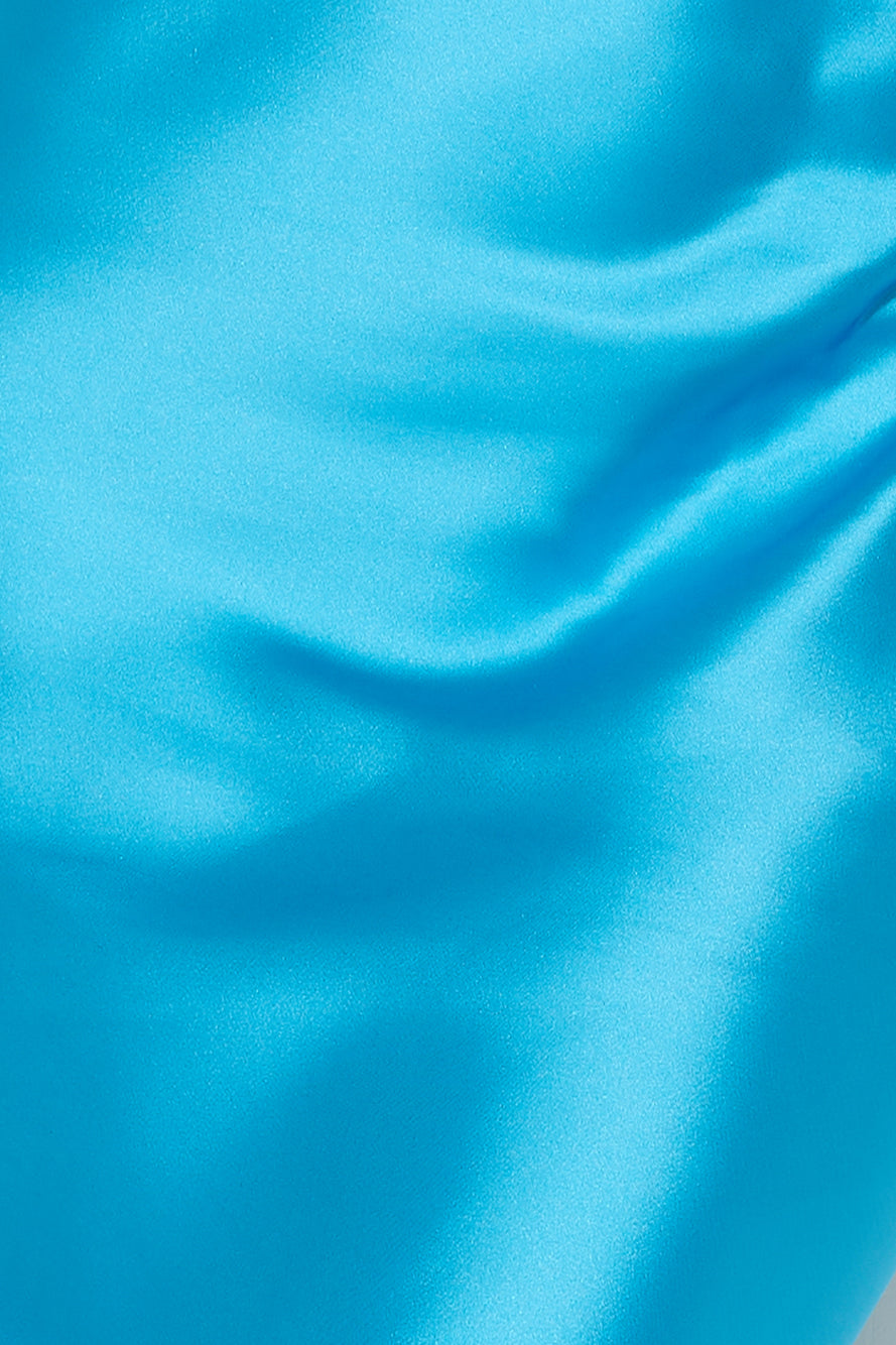 Mystic Desires Satin Maxi Dress Blue