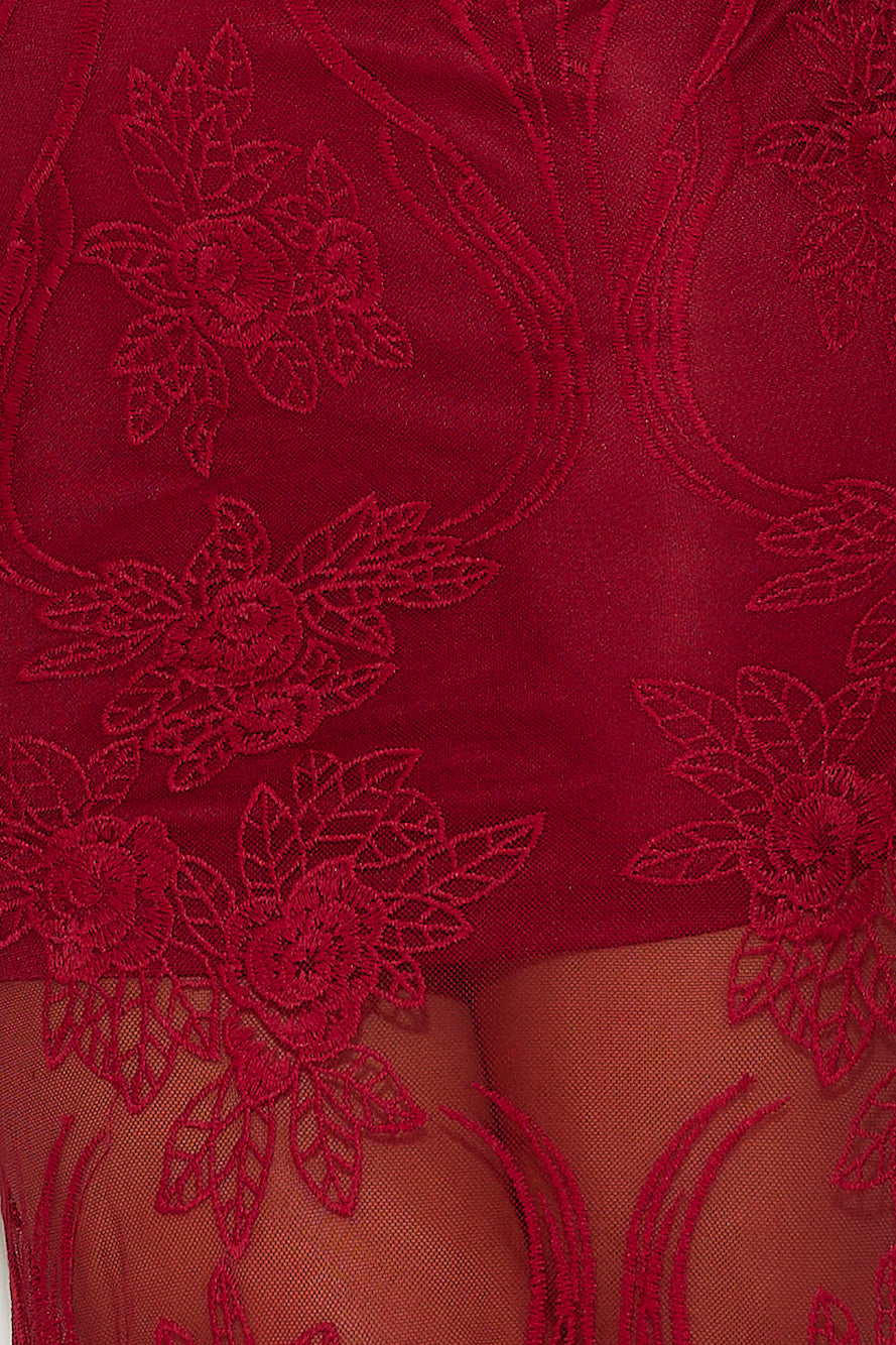 Choose Style Lace Maxi Dress Wine