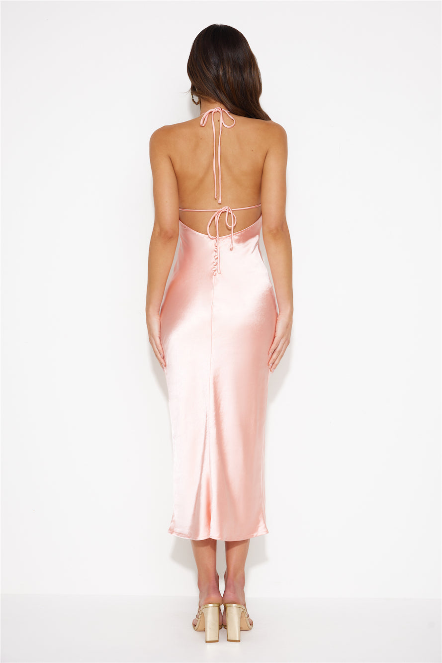 Mood For Luxe Satin Maxi Dress Pink