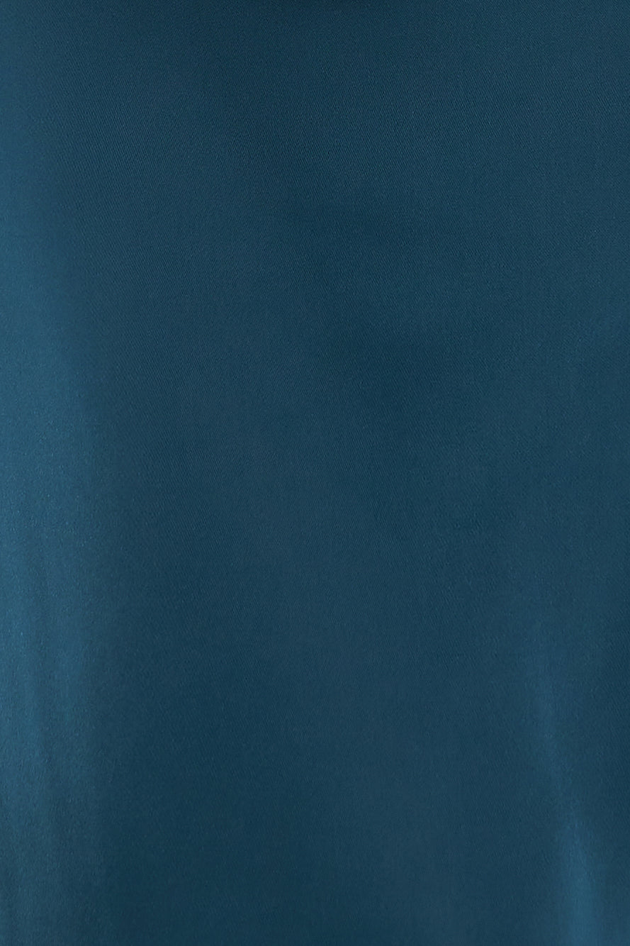 All For Passion Satin Maxi Dress Teal