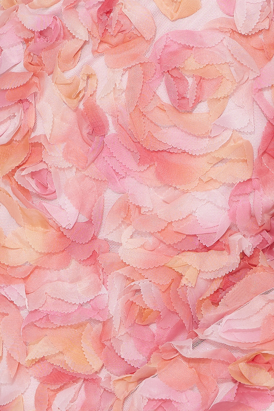 Buy Me Flowers Tulle Midi Dress Pink