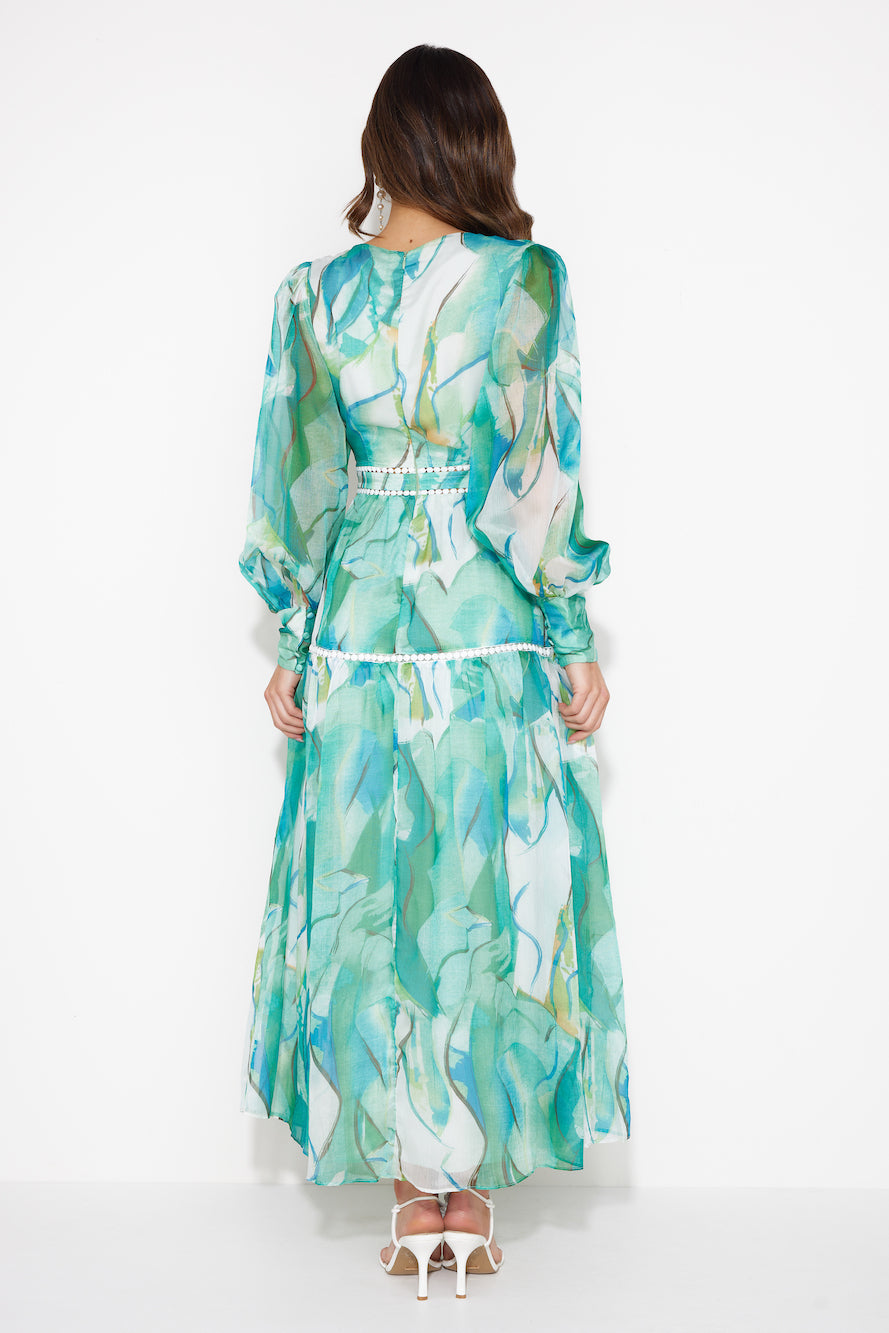 On A Retreat Maxi Dress Green