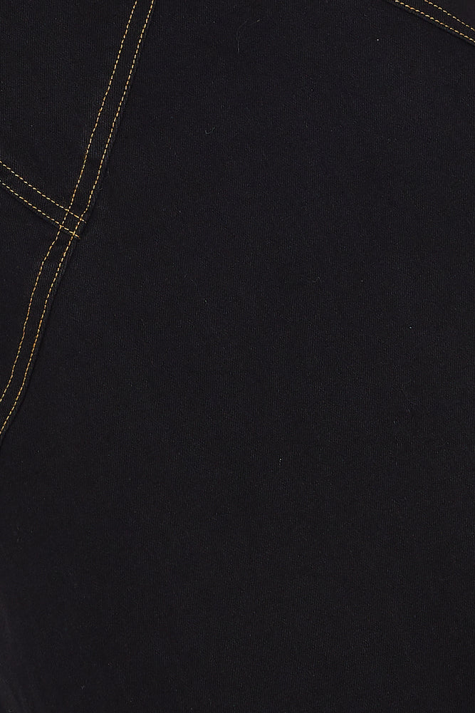 Ambitious Goals Denim Midi Dress Black