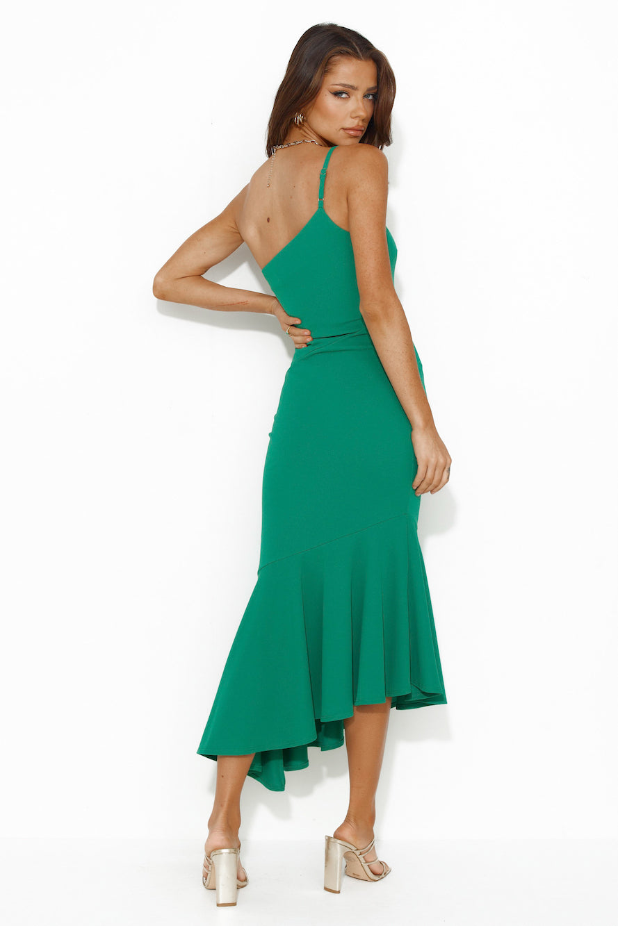 Find Me Partying Midi Dress Green