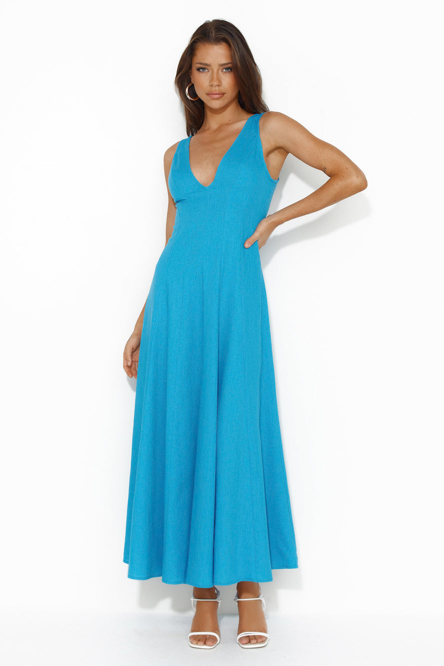 Dusk Soiree Midi Dress Blue