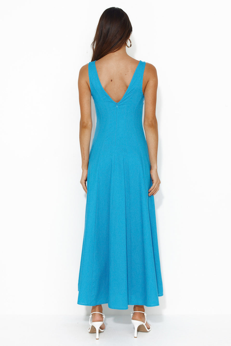 Dusk Soiree Midi Dress Blue