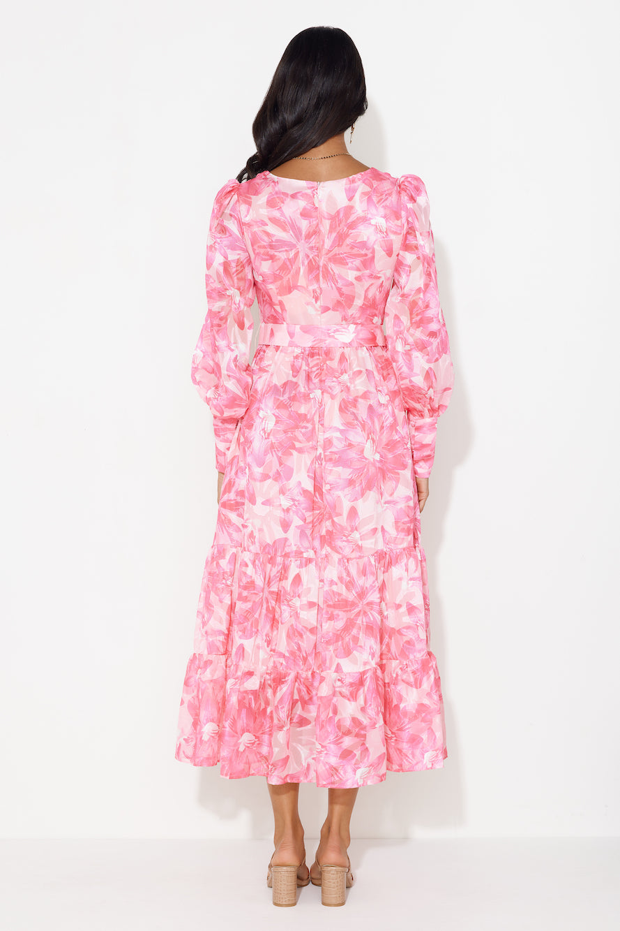 Perfection Takes Time Long Sleeve Maxi Dress Pink