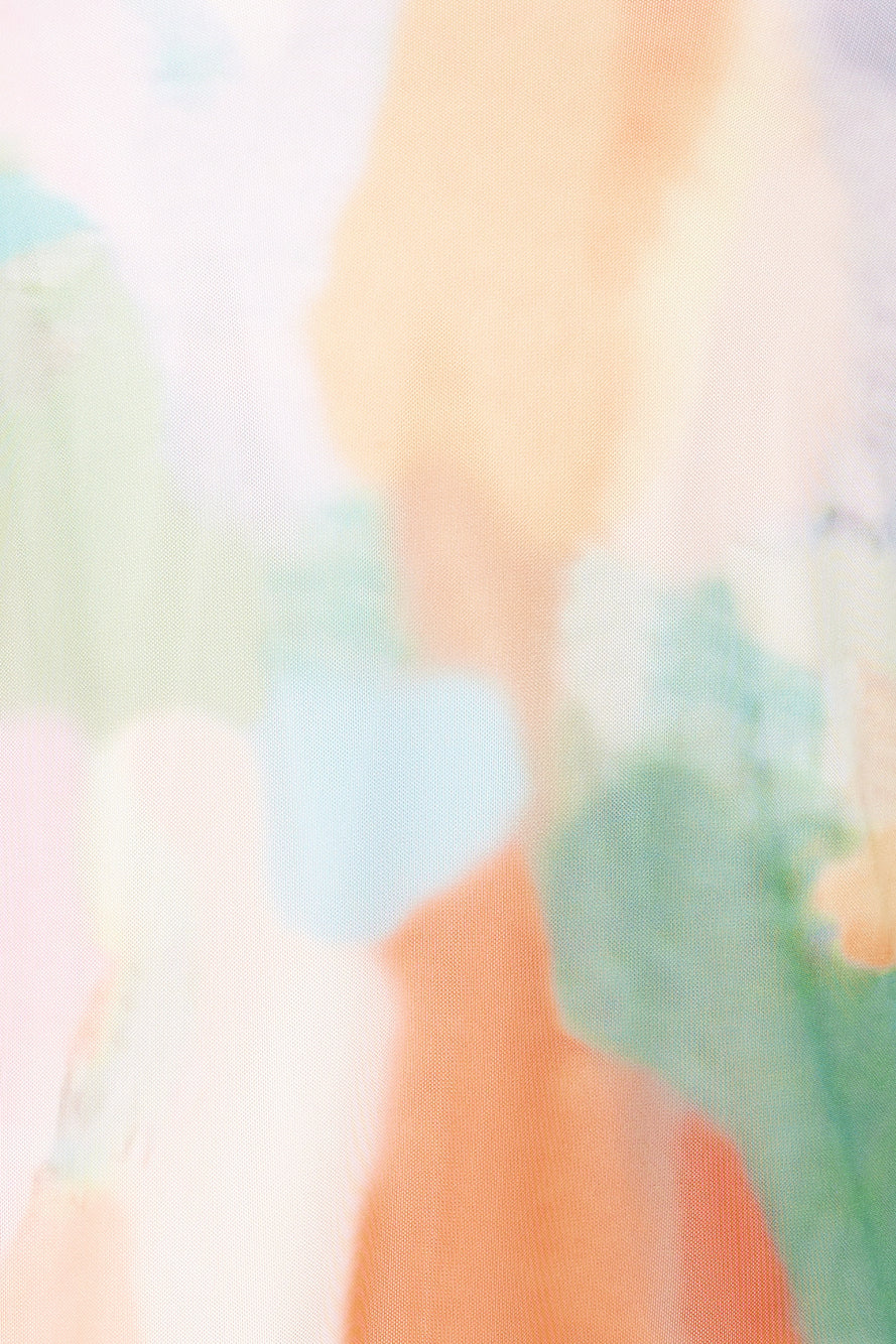 Fire Signs Frill Mesh Maxi Dress Multi