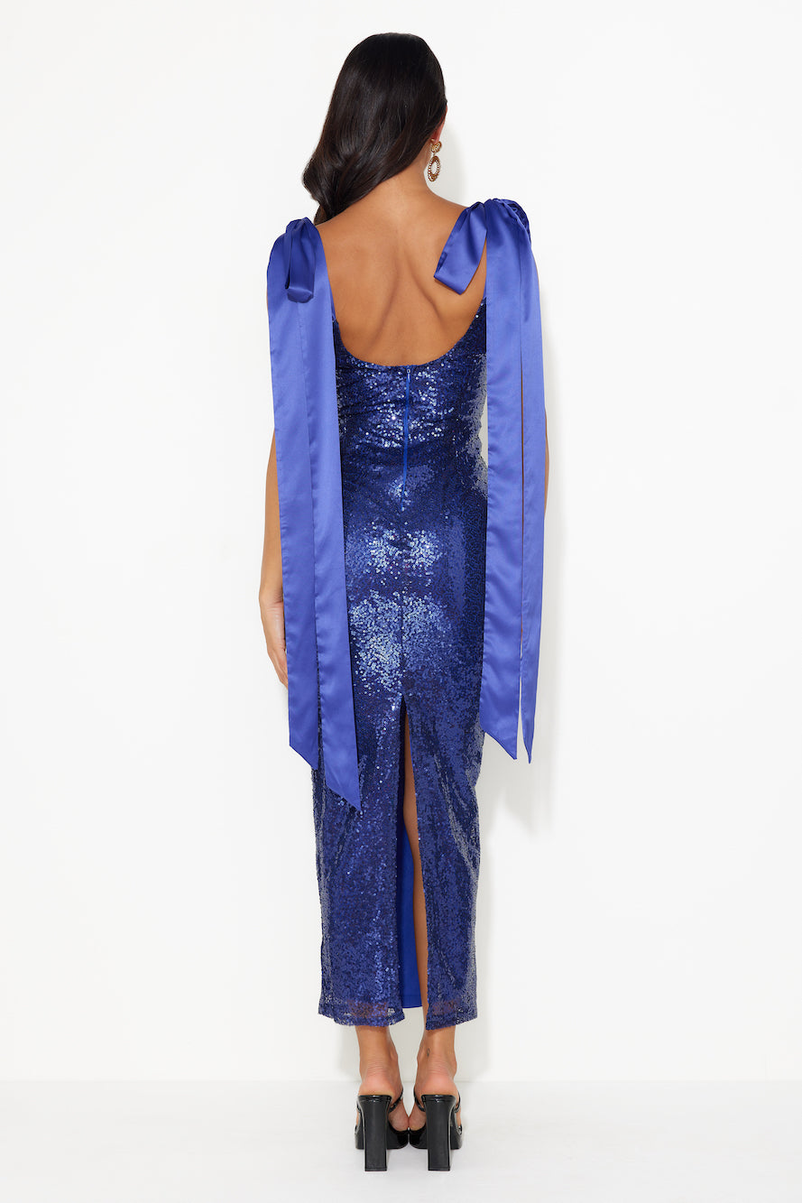 Camera Flash Sequin Maxi Dress Blue