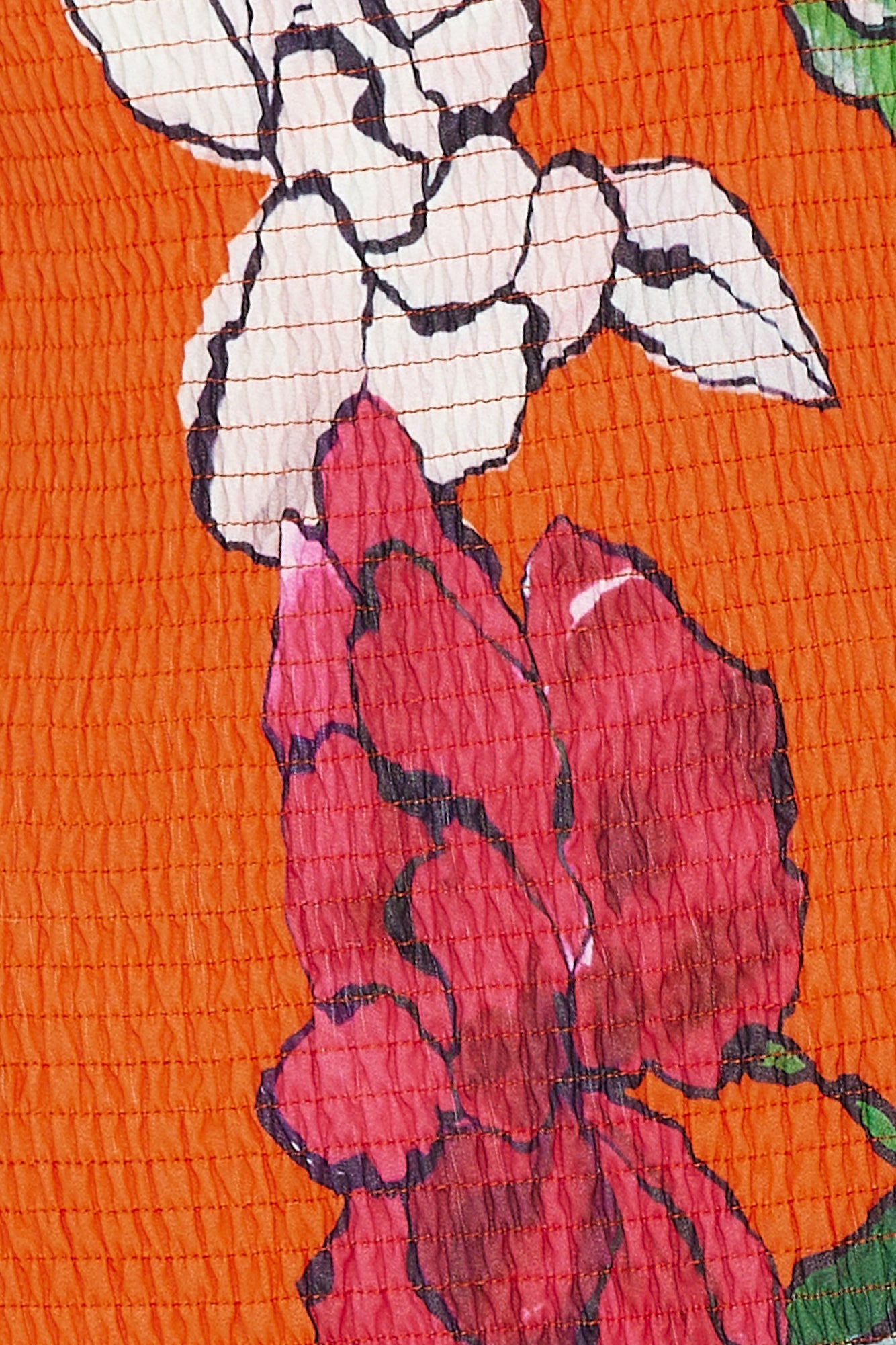 Fiesta Vibes Puff Sleeve Midi Dress Orange