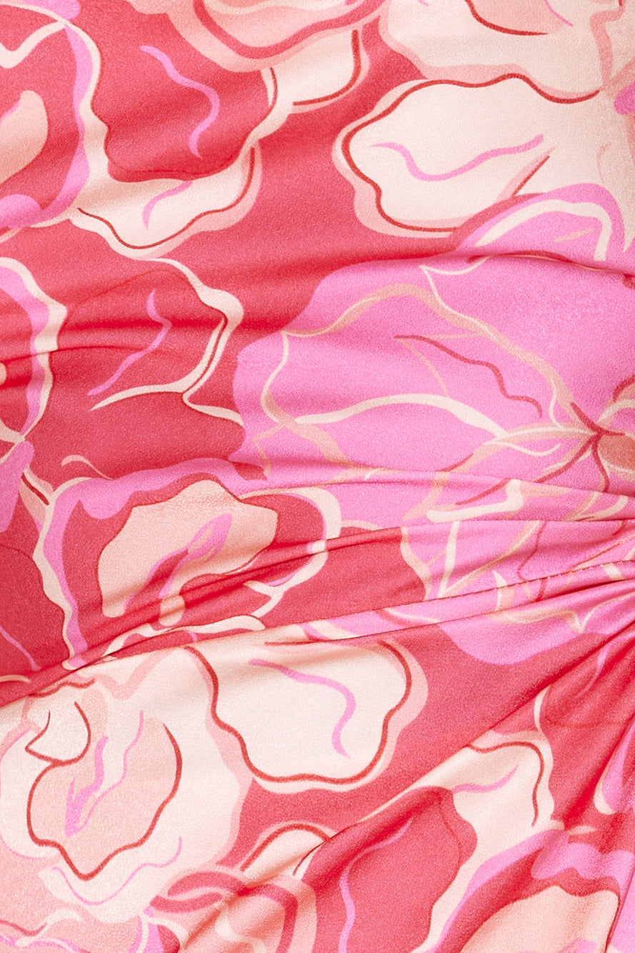 Middle Of The Catwalk Satin Maxi Dress Pink