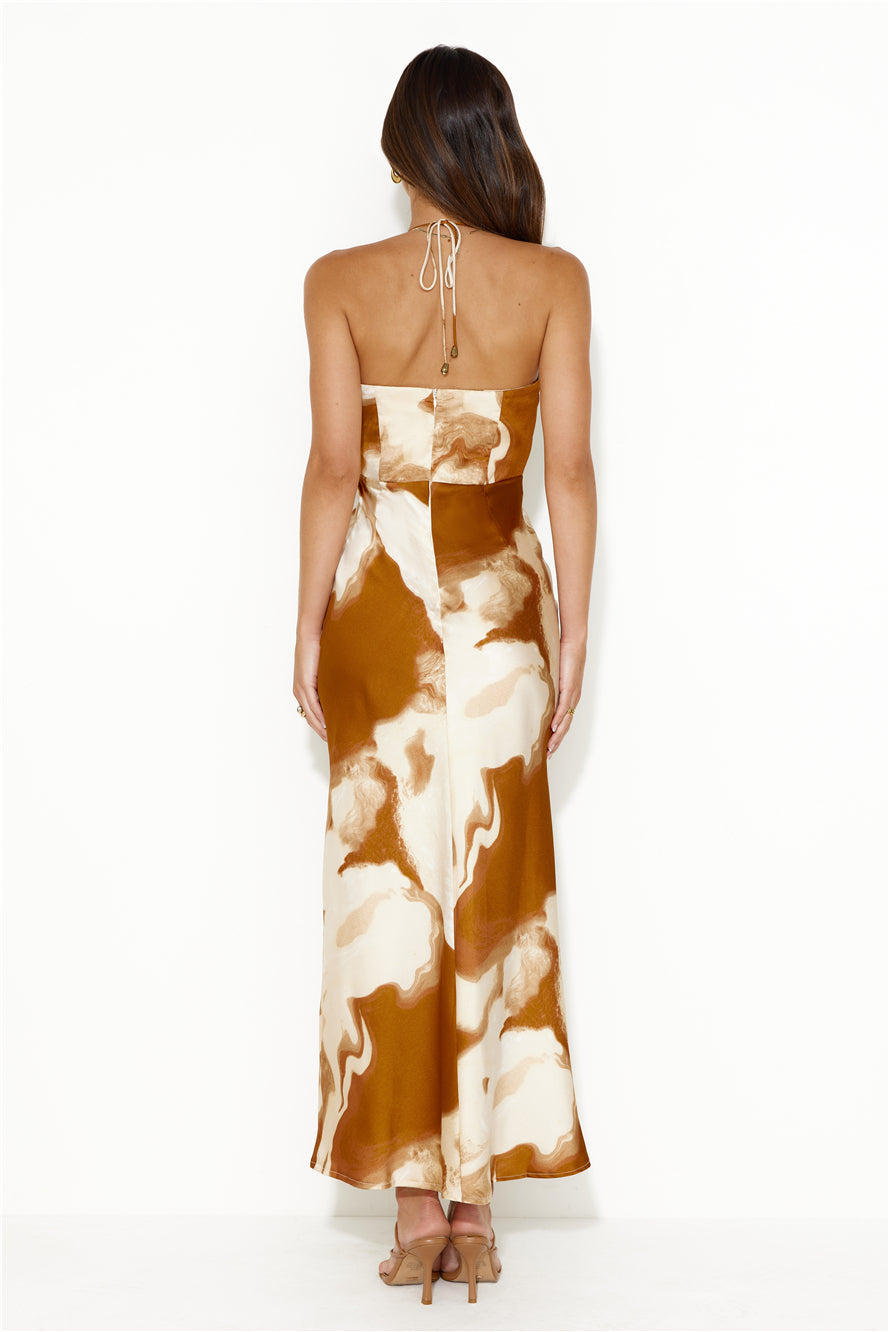 Like My Style Halter Maxi Dress Rust