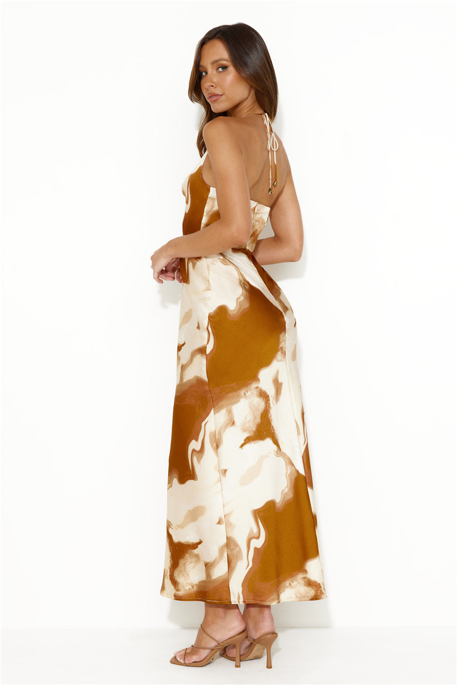 Like My Style Halter Maxi Dress Rust