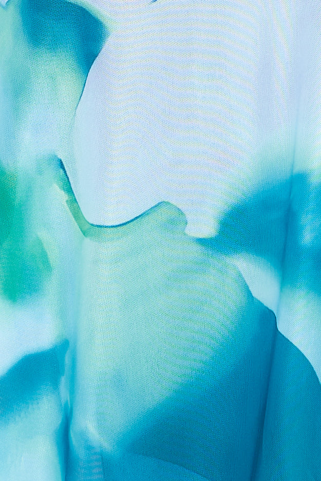 Fun Number One Shoulder Mesh Maxi Dress Blue