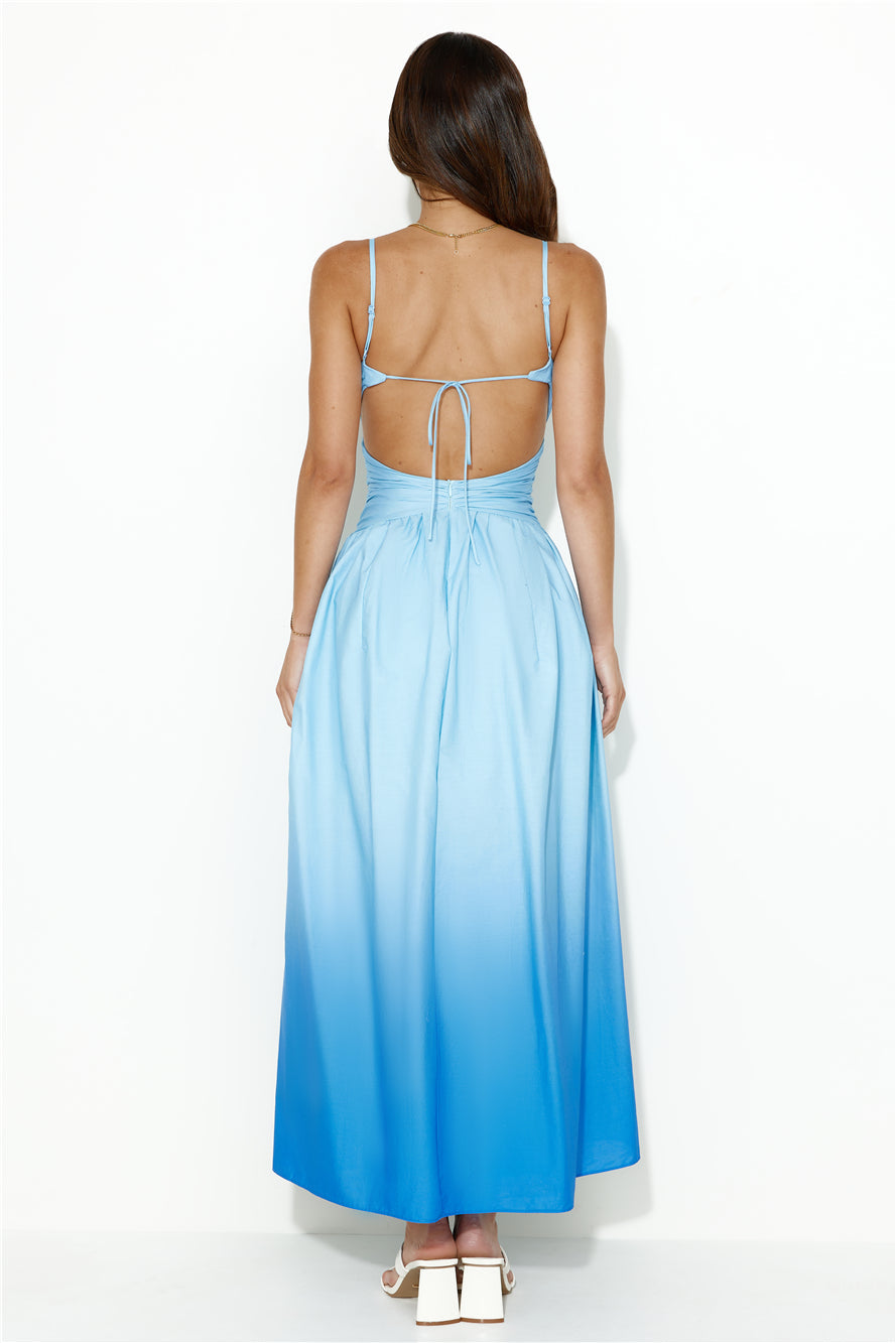 Dipped In Fun Midi Dress Blue