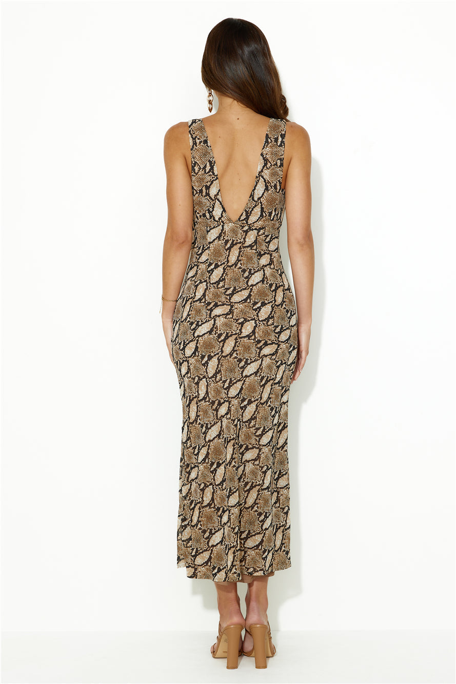 Five Star Resort Midi Dress Beige