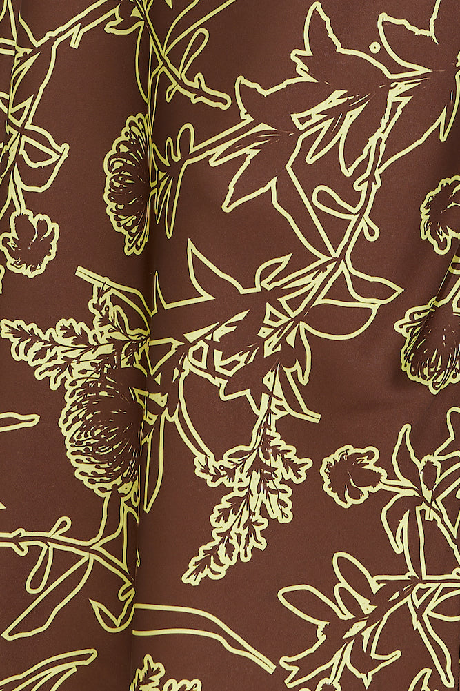 Sundown Hour Satin Maxi Dress Brown