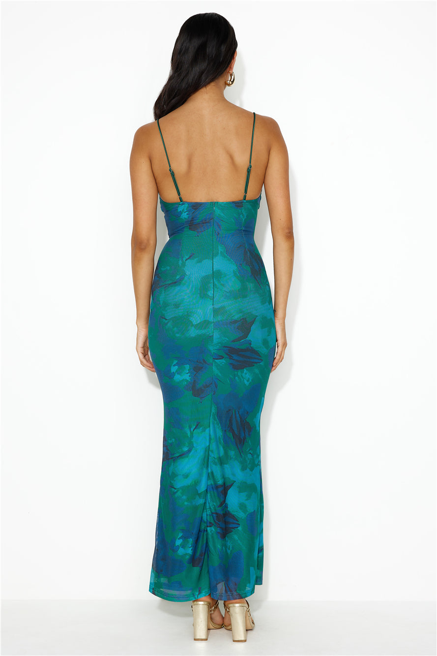 Sweet Spot Mesh Maxi Dress Green