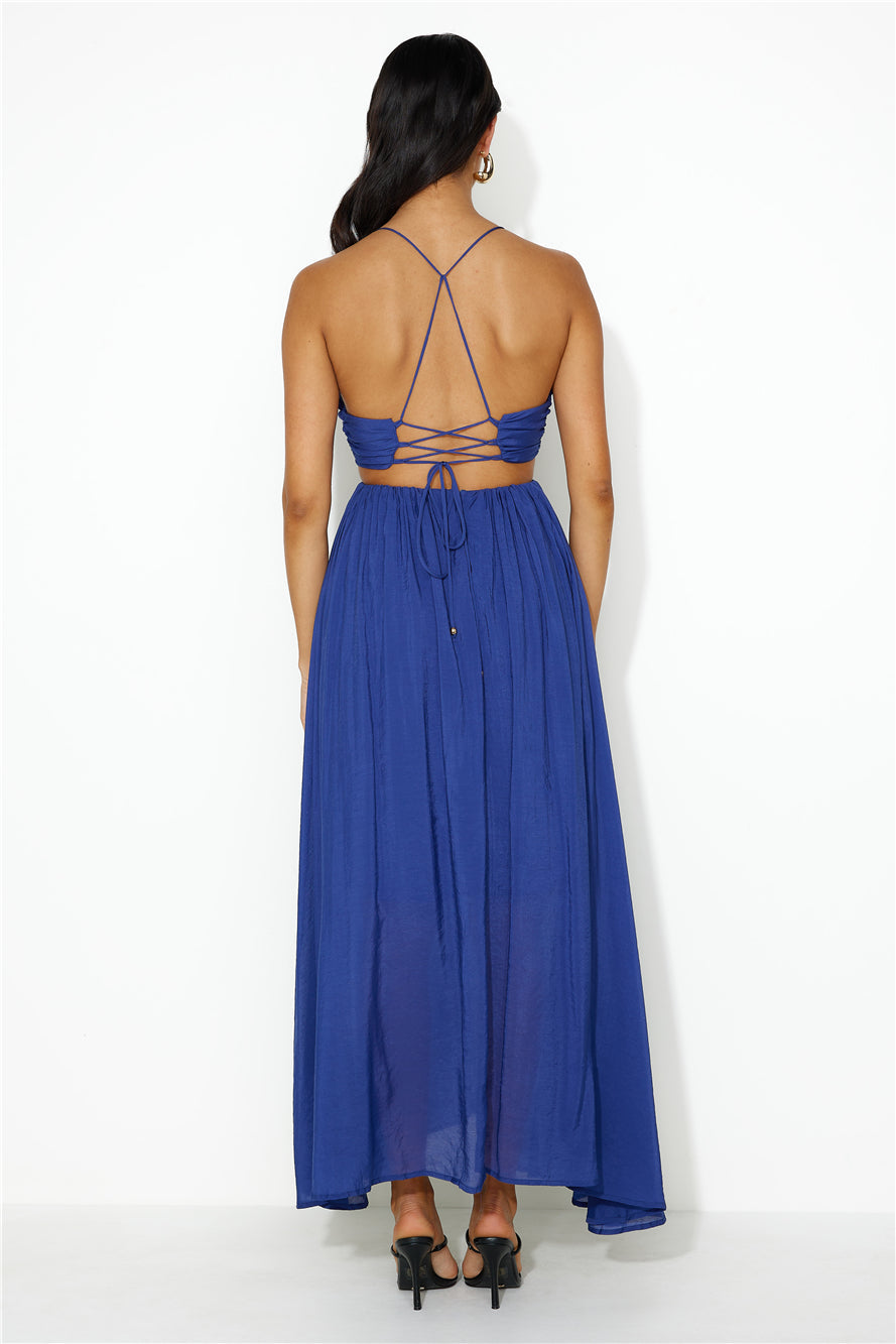 Frolicking Lover Maxi Dress Navy