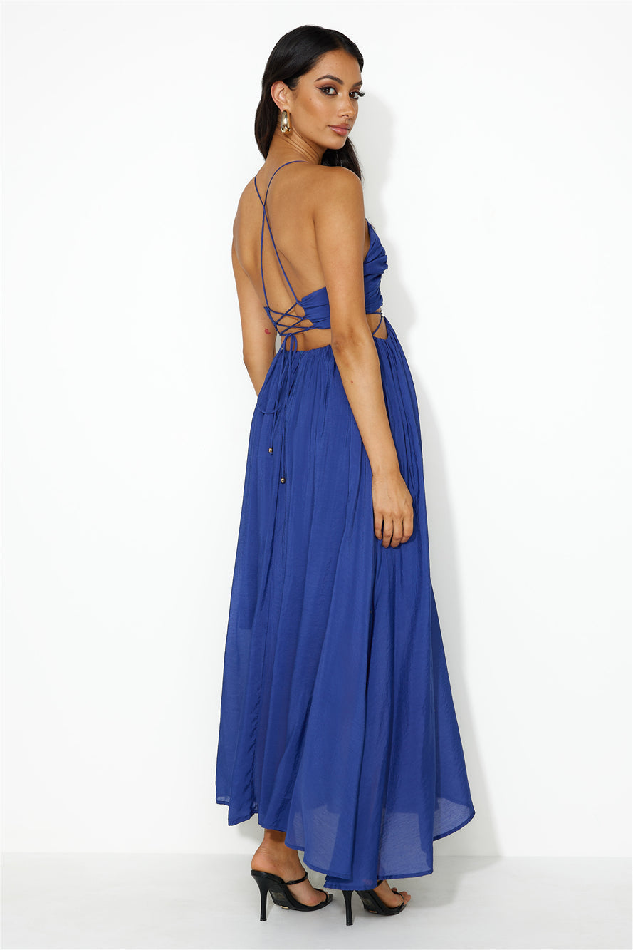 Frolicking Lover Maxi Dress Navy