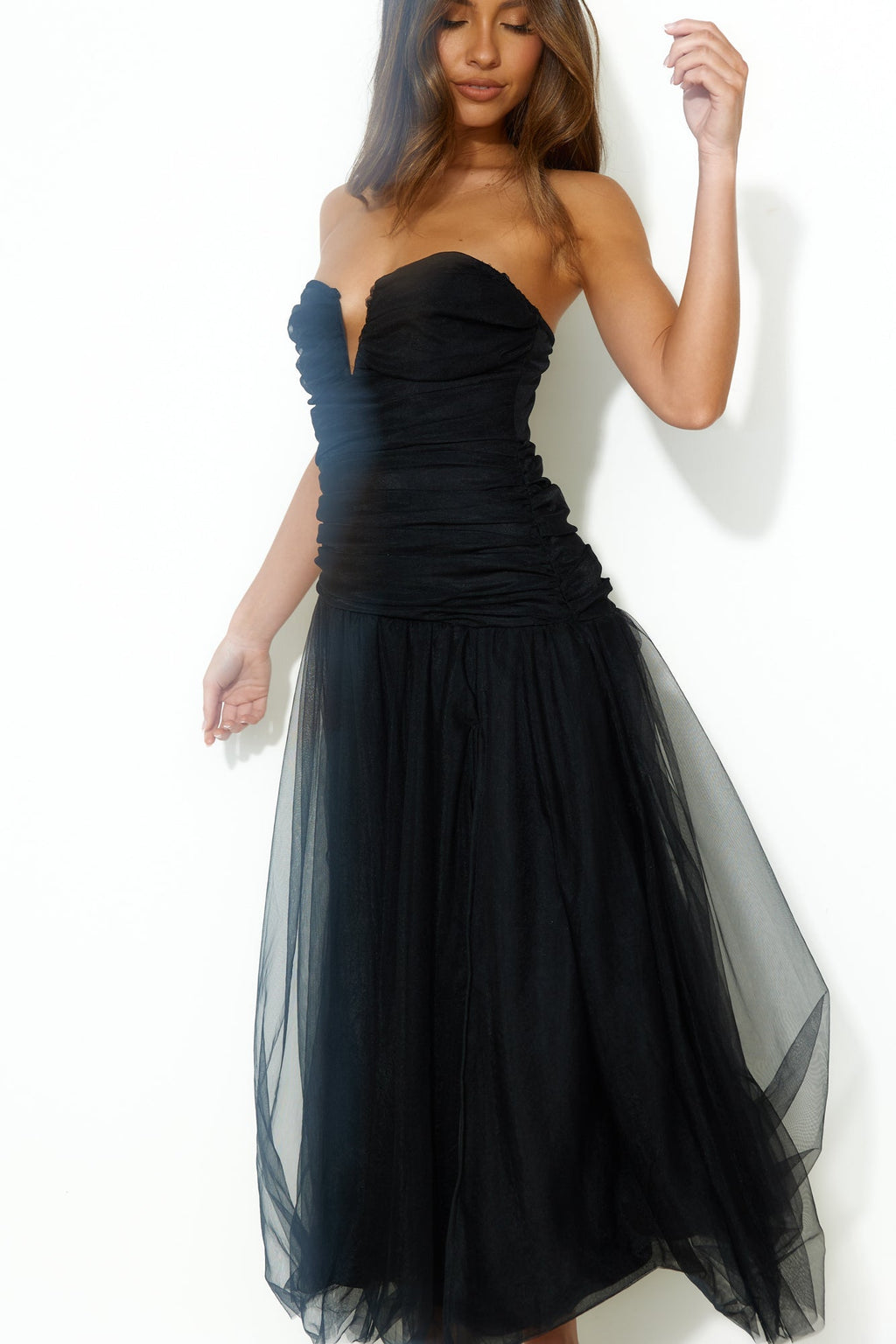 Under Stars Tulle Maxi Dress Black