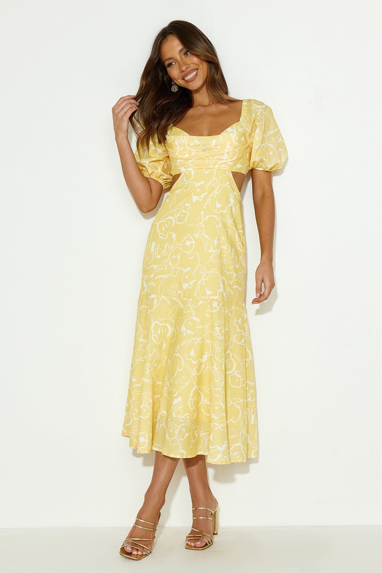 Bright Personality Midi Dress Yellow