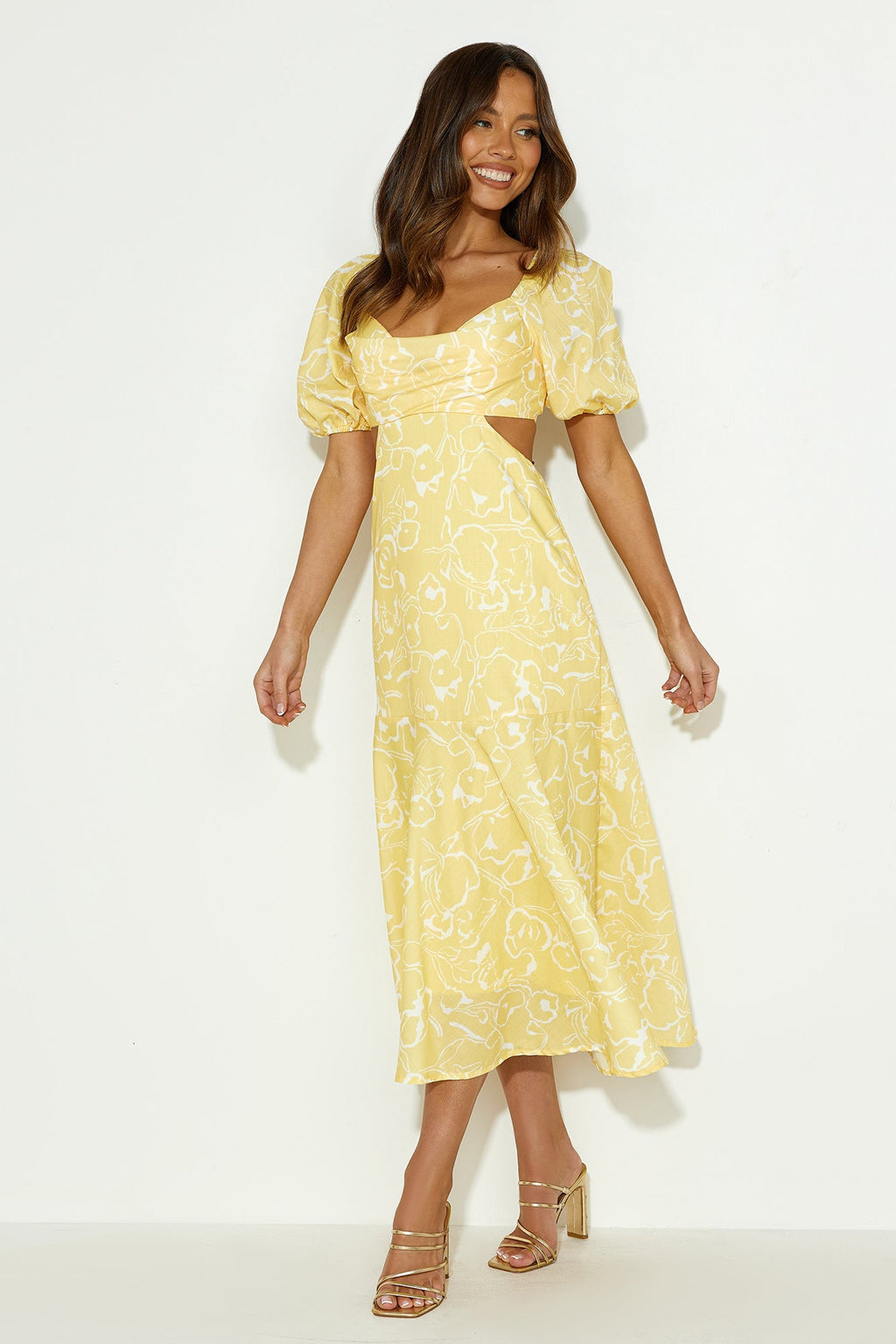 Bright Personality Midi Dress Yellow