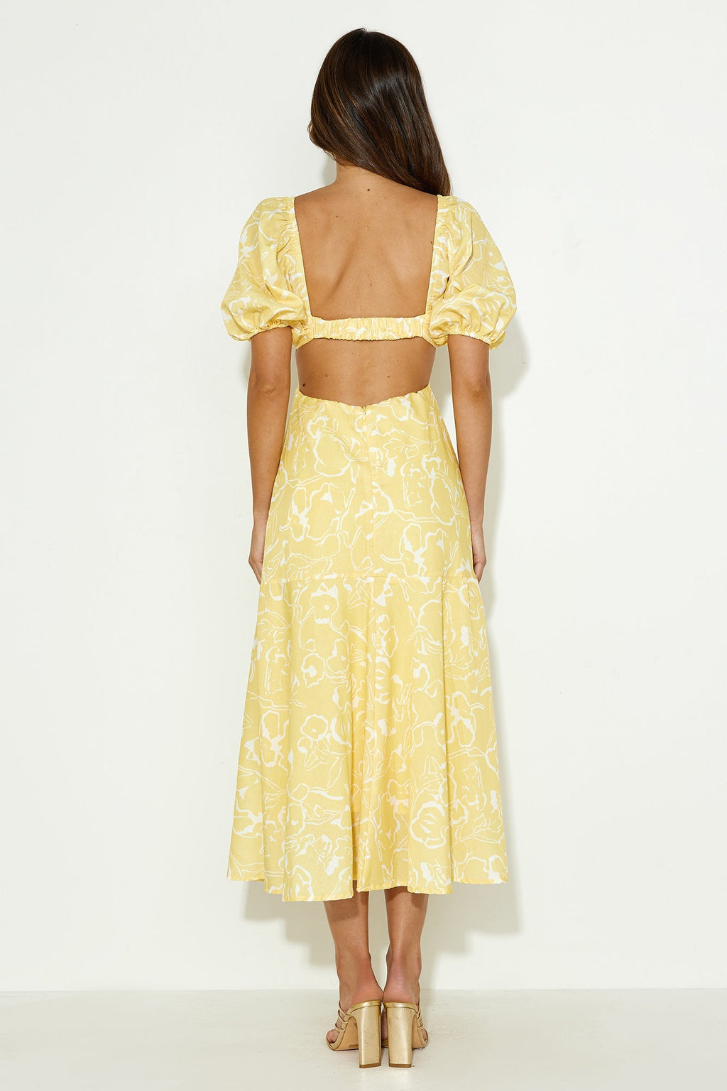 Bright Personality Midi Dress Yellow