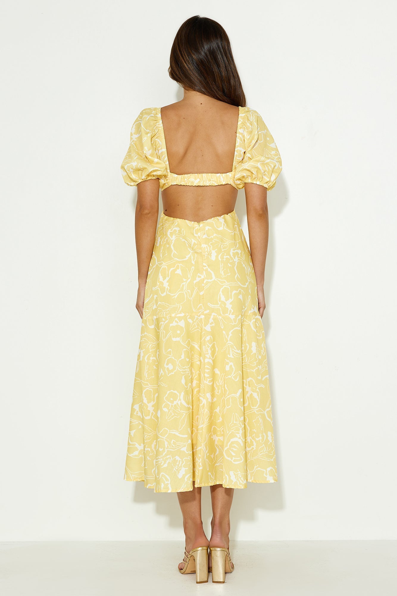 Bright Personality Midi Dress Yellow