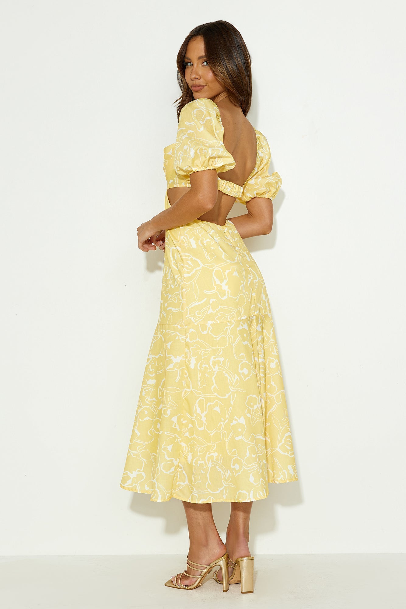 Bright Personality Midi Dress Yellow