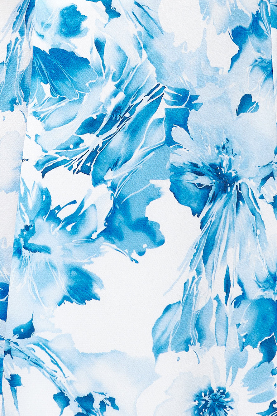 Beauty Of Fiji Satin Maxi Dress Blue