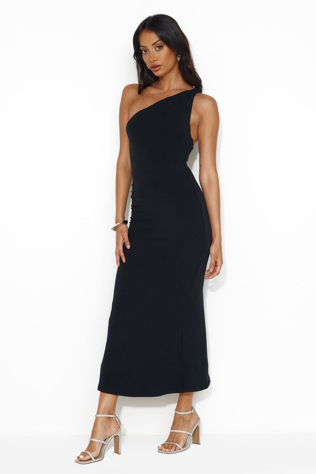 Kiki One Shoulder Maxi Dress Black