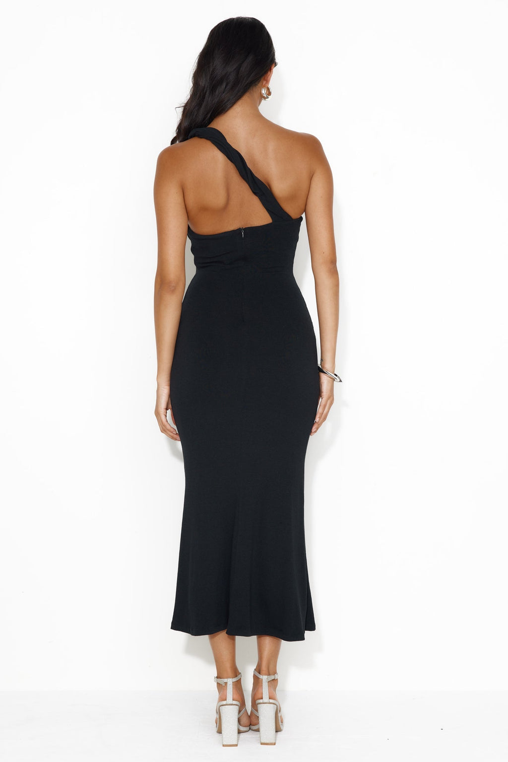 Kiki One Shoulder Maxi Dress Black