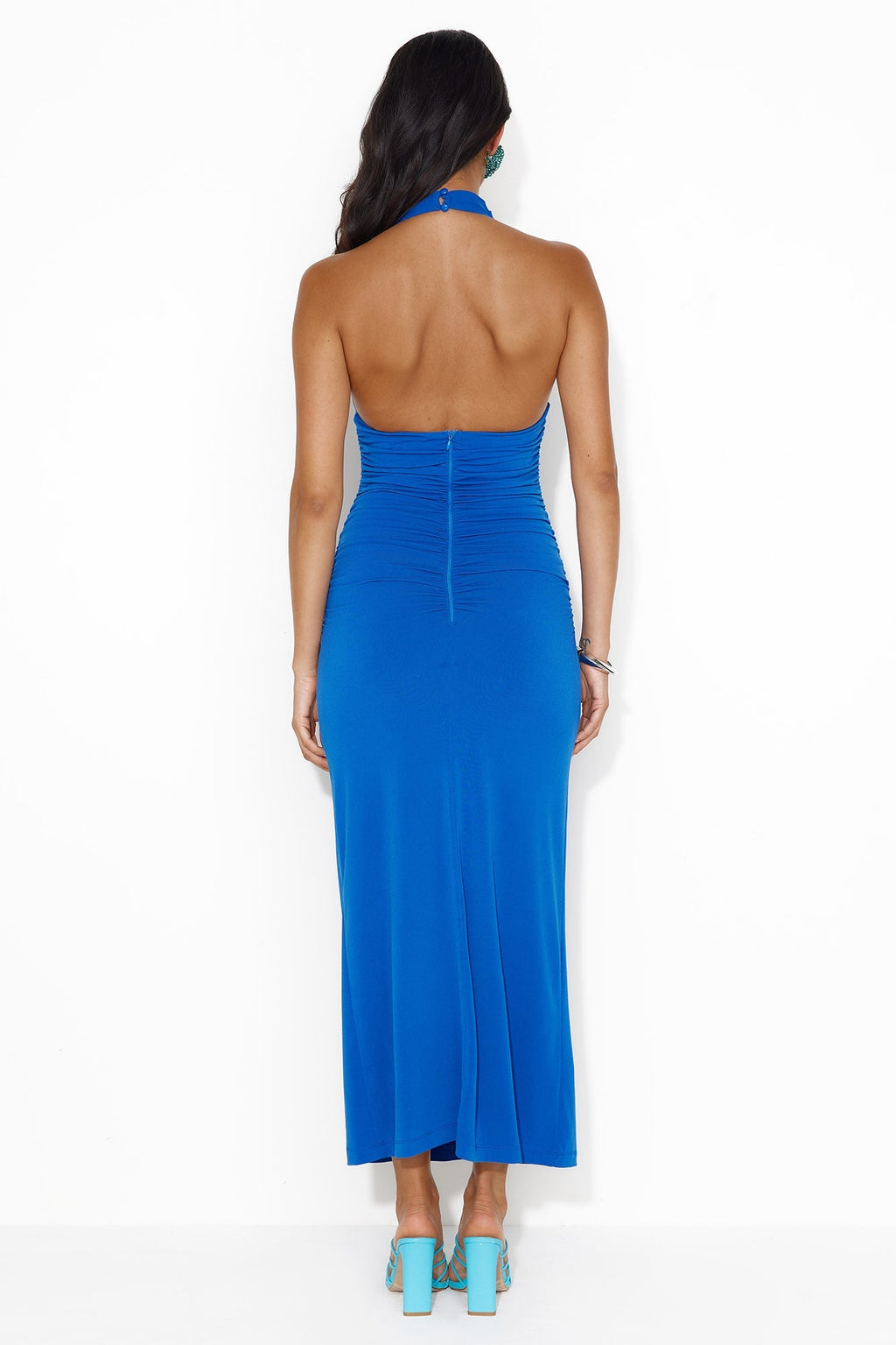 Original Fashionista High Neck Maxi Dress Royal Blue
