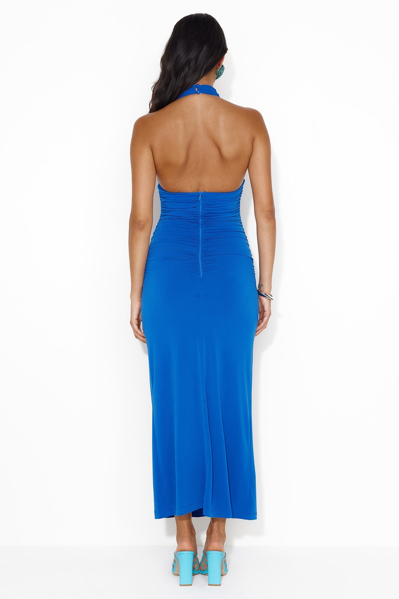 Original Fashionista High Neck Maxi Dress Royal Blue