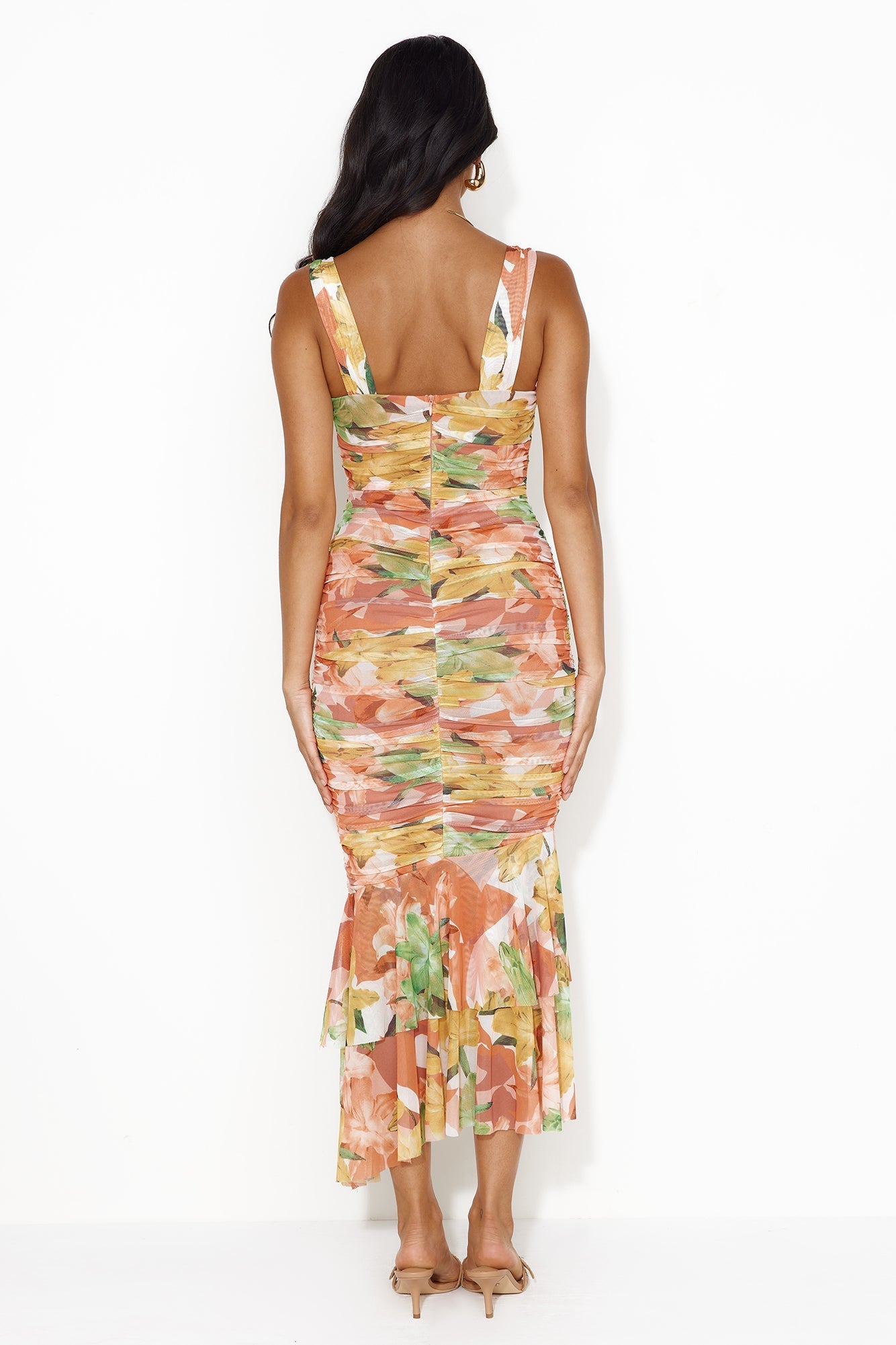 Style Perfection Mesh Maxi Dress Orange