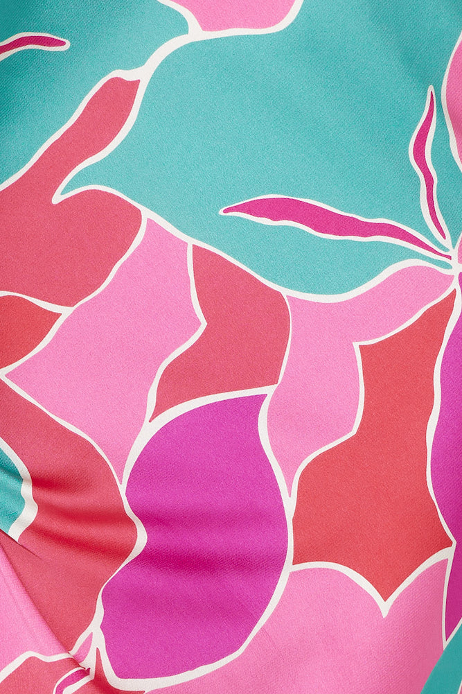 Patch Up Satin Maxi Dress Pink