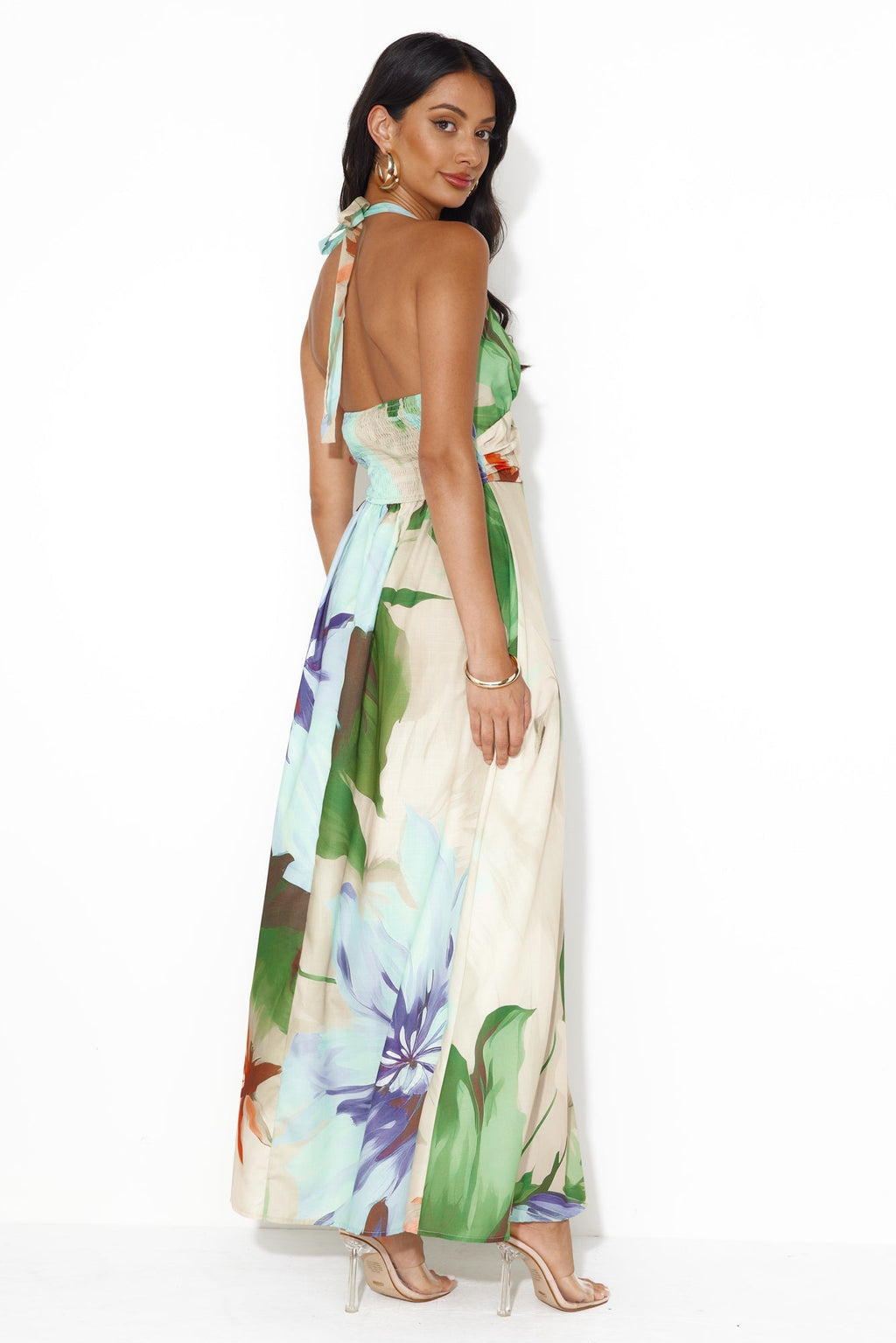 Gili Islands Halter Maxi Dress Green