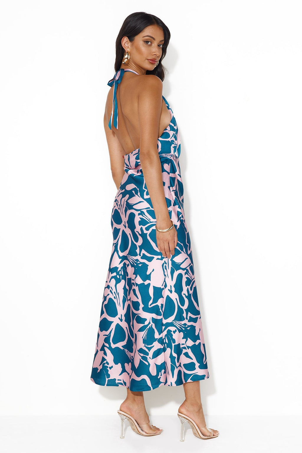 Get On This Level Halter Maxi Dress Blue