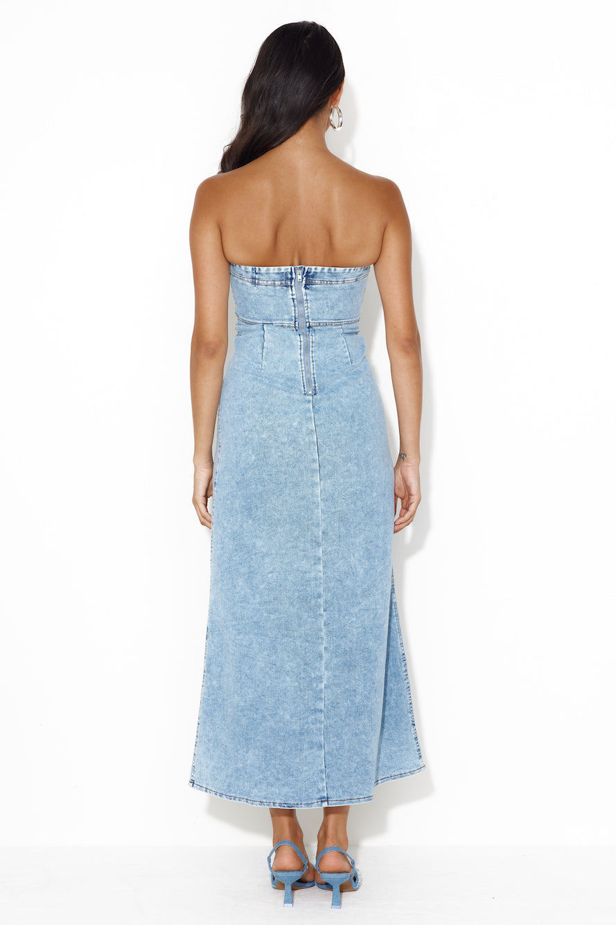 Choice Is Yours Strapless Maxi Dress Denim