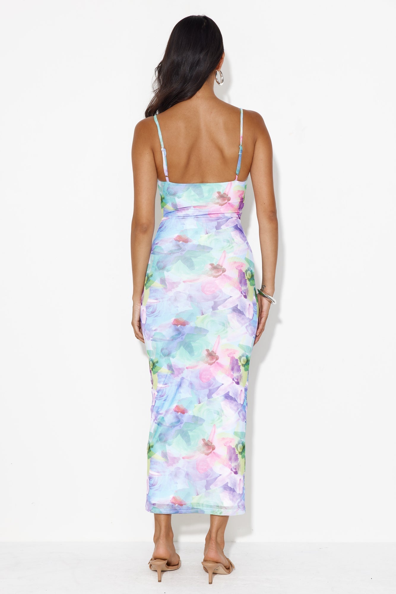 Based On You Mesh Maxi Dress Multi