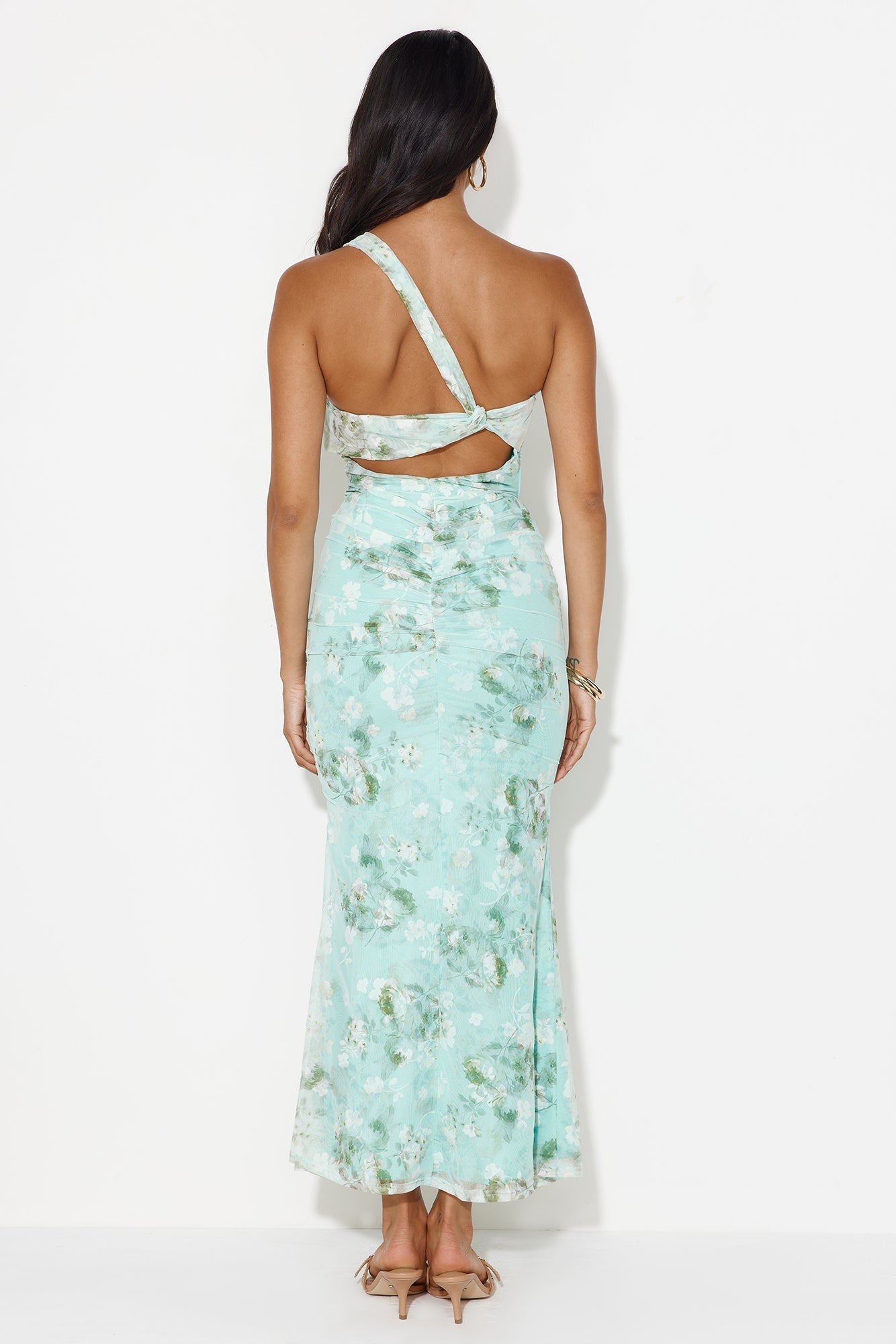 Lilly Grove One Shoulder Maxi Dress Green