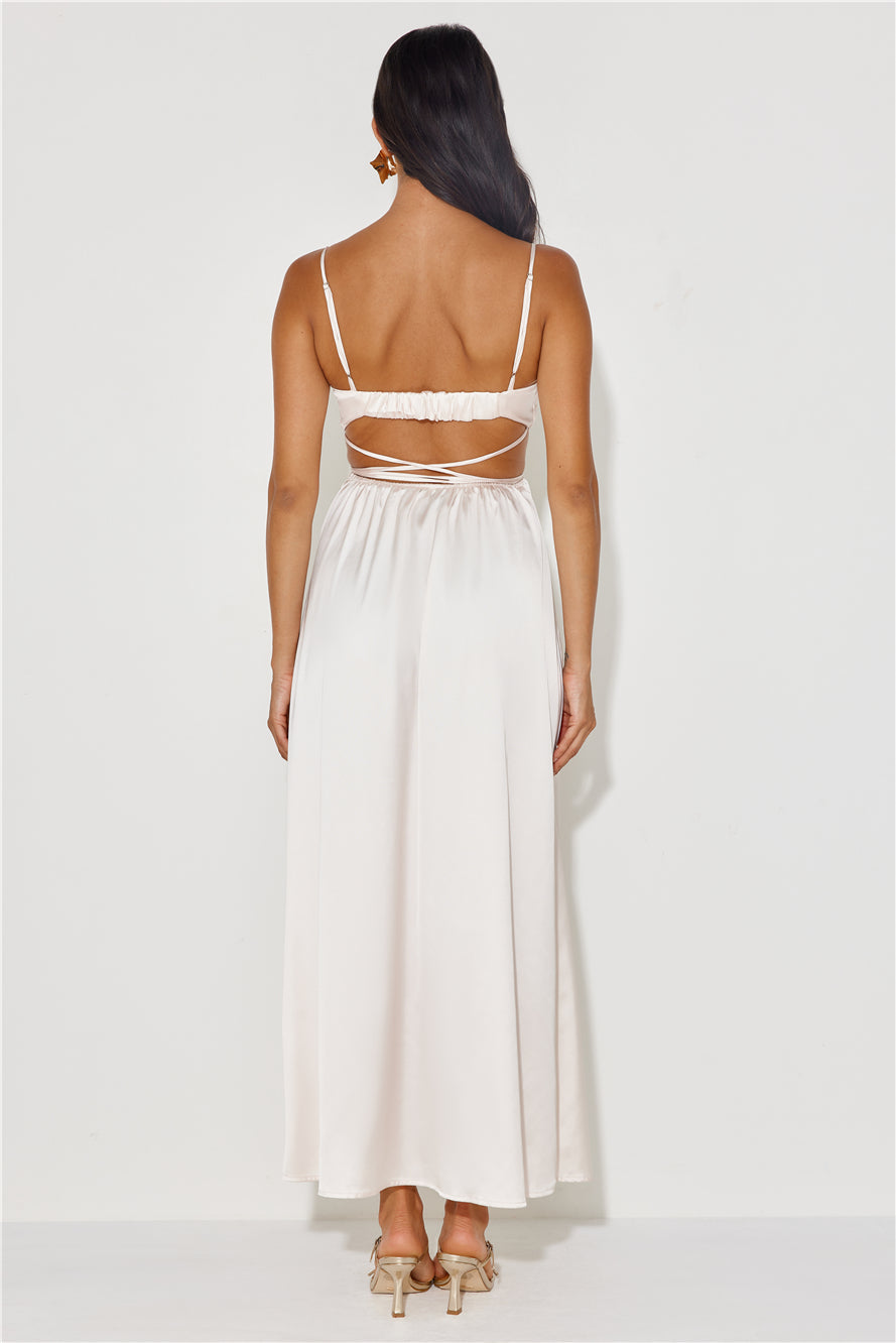 Nights In LA Satin Maxi Dress Champagne