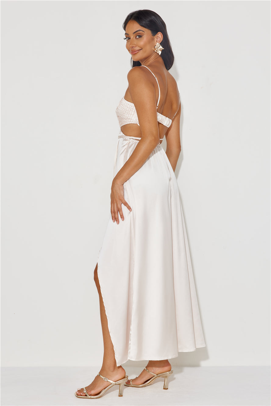 Nights In LA Satin Maxi Dress Champagne