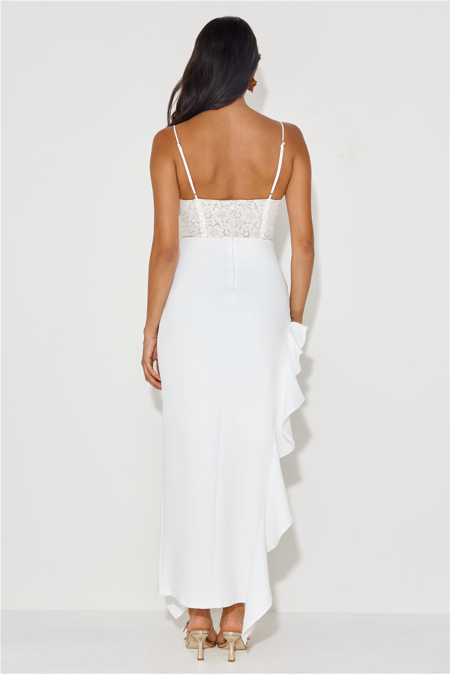 Friendships Of Love Lace Maxi Dress White
