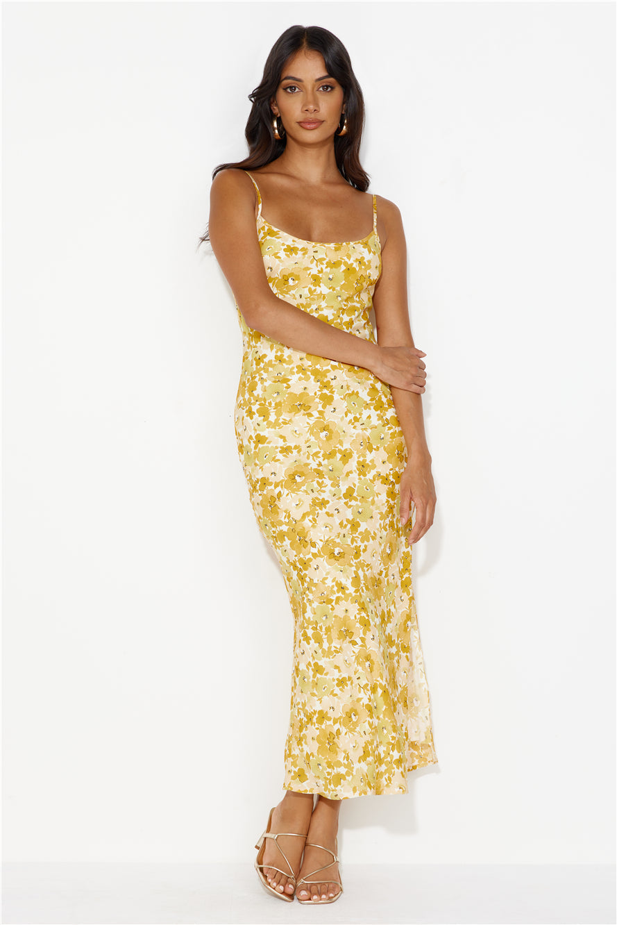 Garden Oasis Maxi Dress Yellow